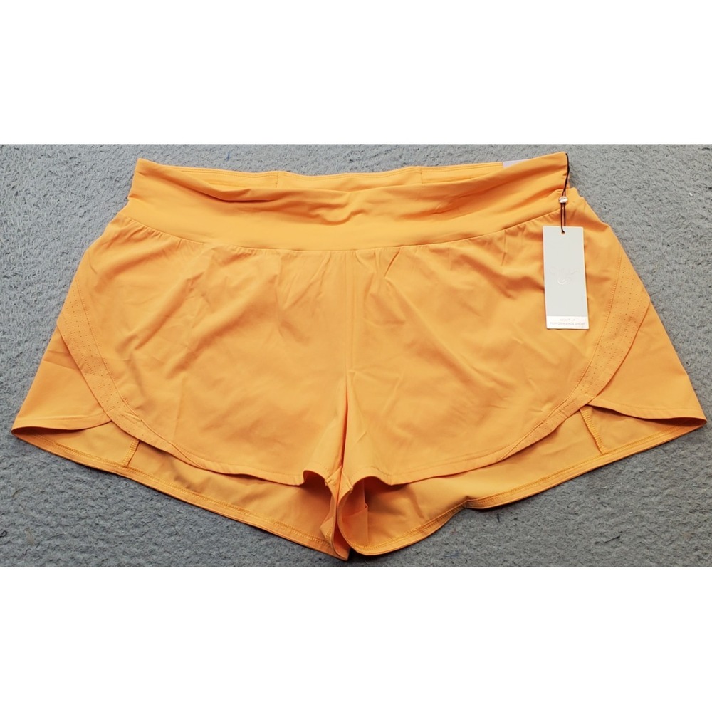 CALIA Kick It Up Tennis Golf Performance Shorts Womens XXL Orange Lined Mid Rise